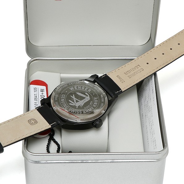新品 ウェンガー テラグラフ 01.0541.105 ブラック メンズ WENGER 腕時計_画像3