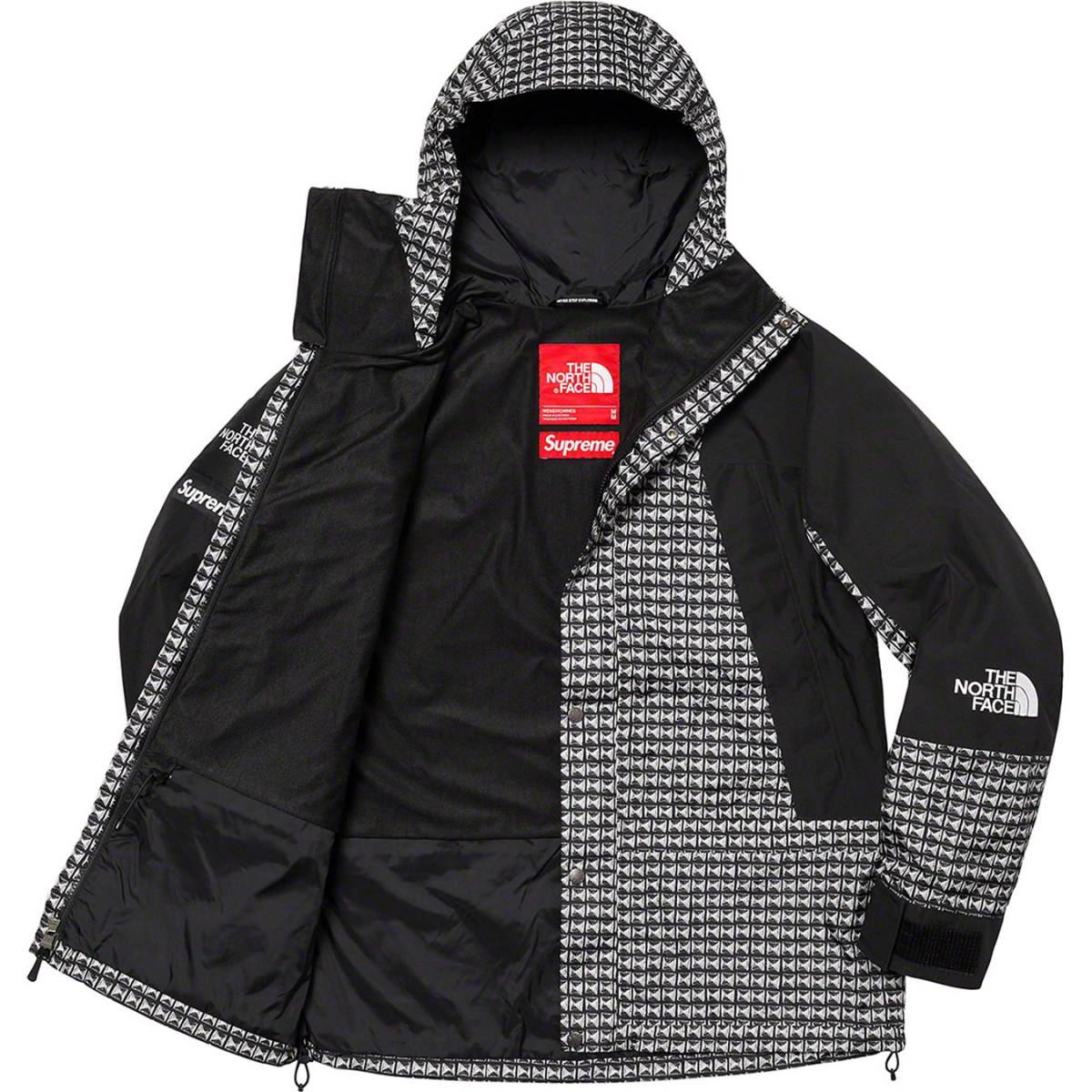 国内正規品 新品 Supreme × The North Face Studded Mountain Light Jacket Black M シュプリーム ノースフェイス マウンテンライト TNF_画像5