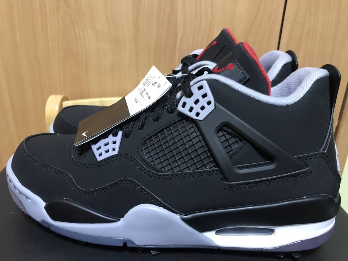 新品 未使用 NIKE AIR JORDAN 4 RETRO GOLF BRED 26.5cm US8 AJ ナイキ エアジョーダン4 ゴルフ ブレッド CU9981-002 人気商品