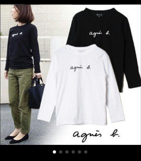 Agnes b 長袖Tシャツ レディース Lサイズ 白黒2枚|PayPayフリマ