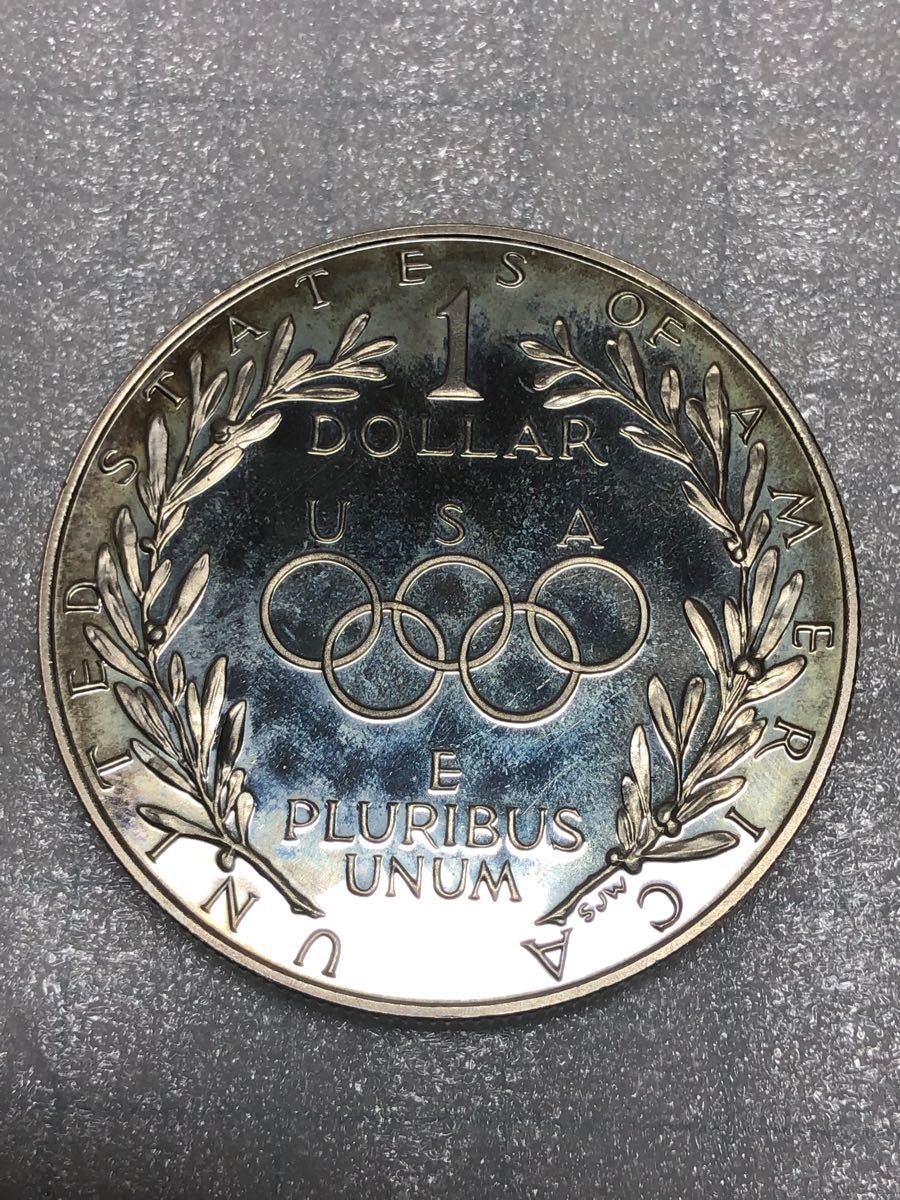 アメリカ　1ドル(オリンピック聖火)　プルーフ銀貨　1988年