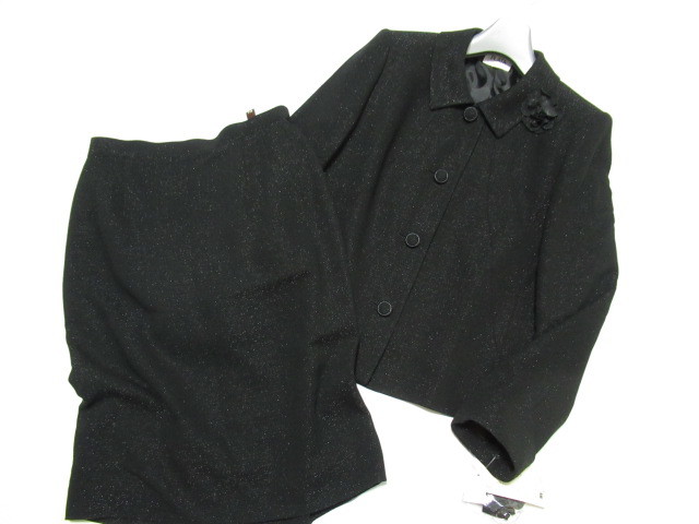 【新品】 PLATA プラタ ブラック フォーマル ジャケット / スカート セットアップ 13号 黒 ★同梱可_画像1