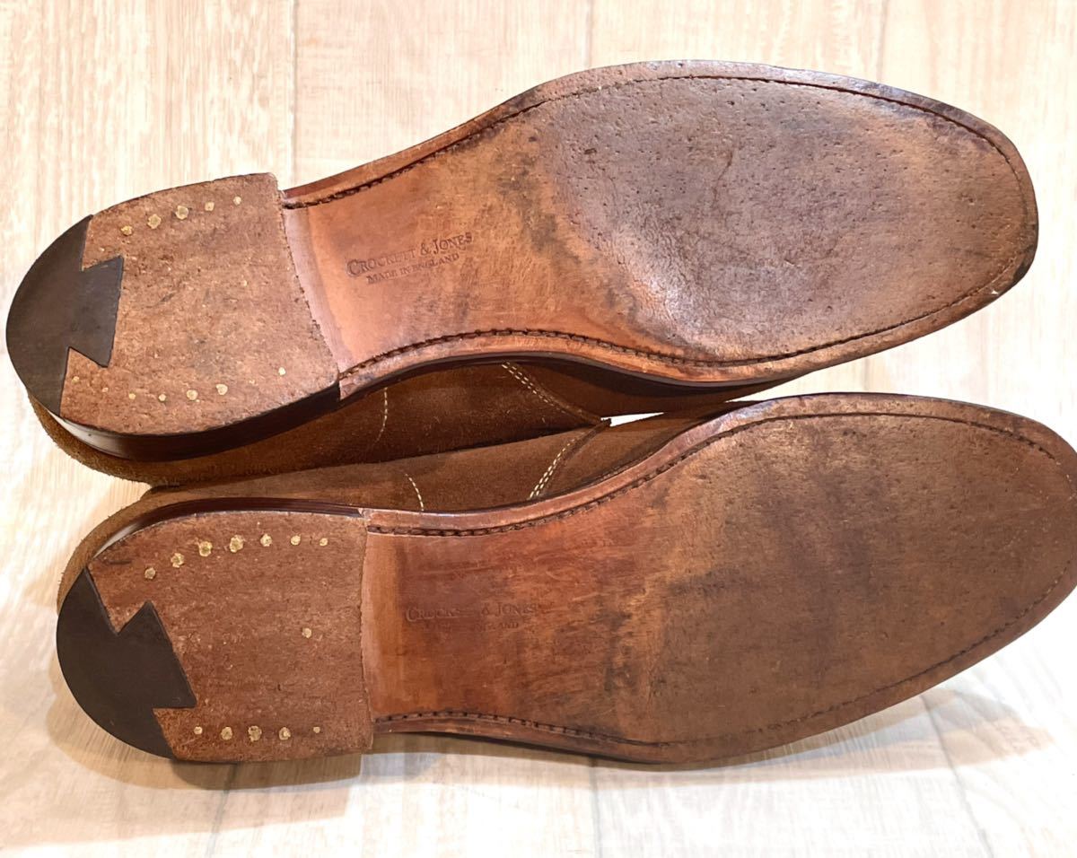 CROCKET&JONES クロケット＆ジョーンズ CHUKKA◆25cm UK7.5 D◆チャッカブーツ 革靴 スエードレザー ビジネスシューズ メンズ 茶 ブラウン_画像6