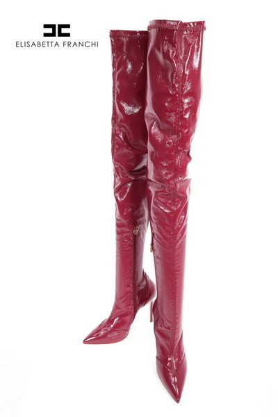 85%OFF 新品 エリザベッタフランキ ELISABETTA FRANCHI サイハイブーツ 37 ES222 23.5cm レッドパープル レディース ニーハイブーツ