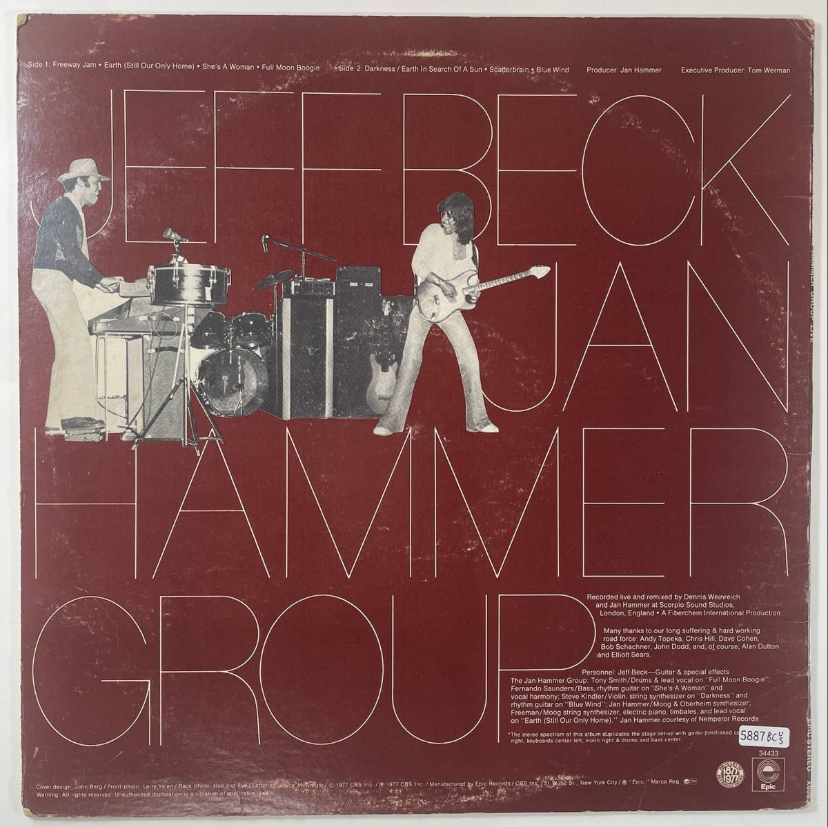 5887 【US盤】 Jeff Beck With The Jan Hammer Group/Live_画像2