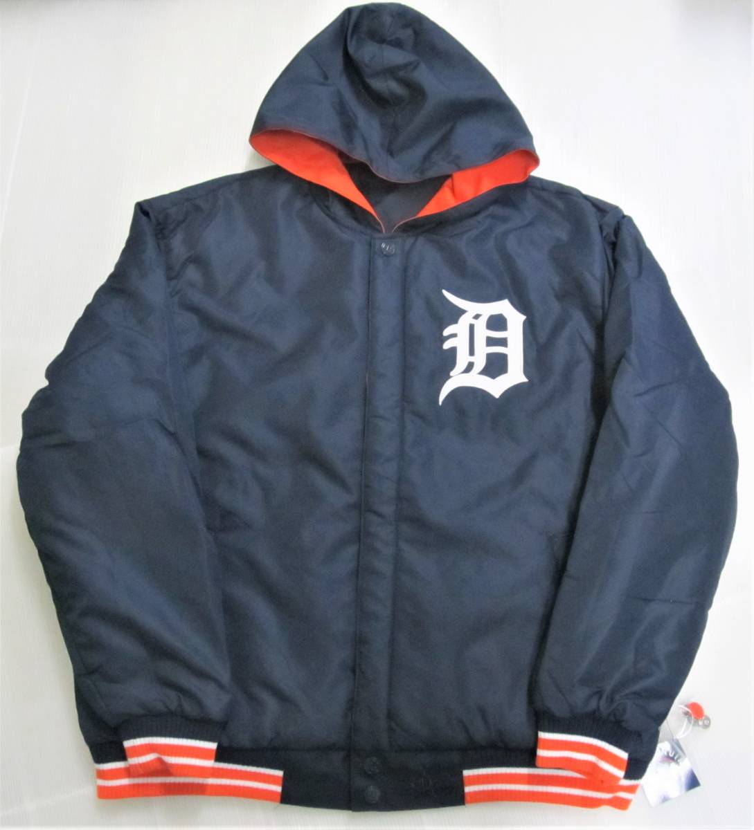 BE79)JH Design Detroit Tigers フード付きリバーシブルポリツイルジャケット/MLB/デトロイト・タイガース/M/USサイズ_画像4