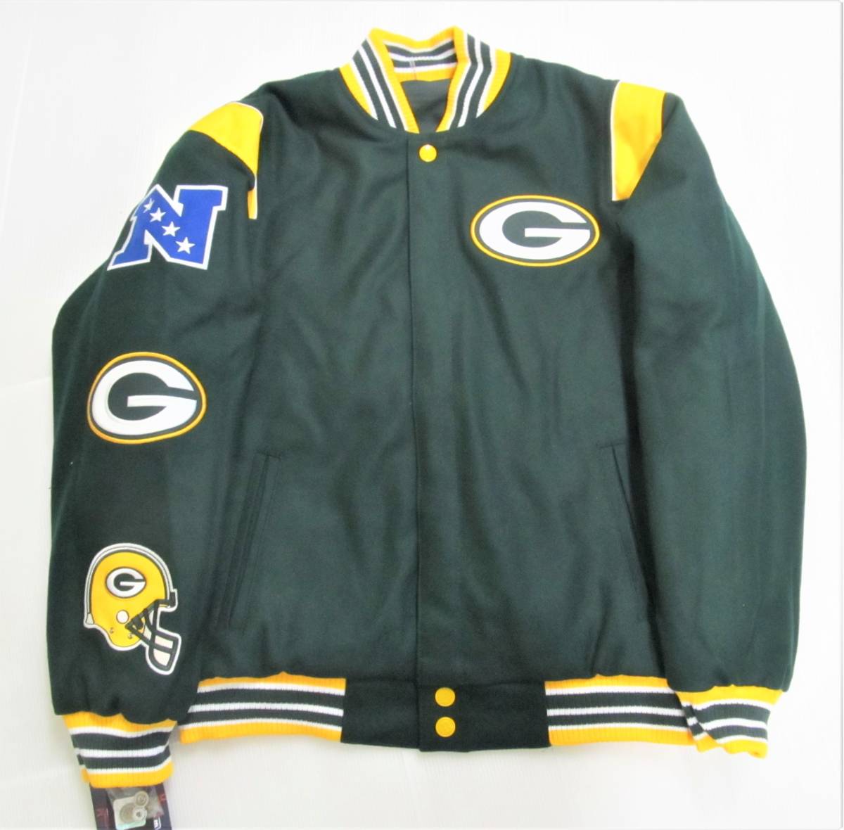 BE73)JH Design Green Bay Packers ウールリバーシブル ジャケット/グリーンベイ・パッカーズ/NFL/M/USサイズ