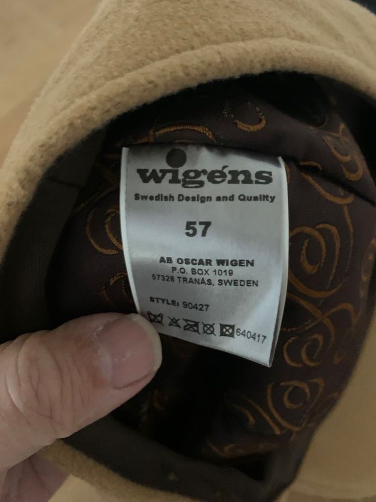 【Wigens】ヴィゲーンズ ウール ハンチング 90427 帽子 57 クリーム色 エストニア製 薄茶_画像3