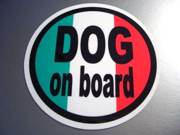 r1*DOG on board Italy national flag love dog sticker 10cm size * dog car .... * lovely * EU