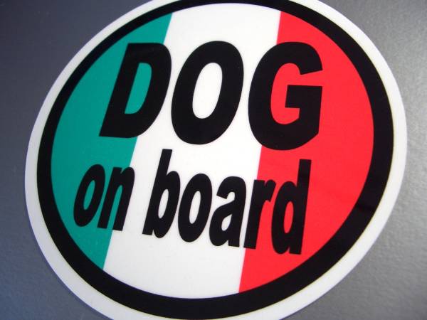 r1*DOG on board Italy national flag love dog sticker 10cm size * dog car .... * lovely * EU