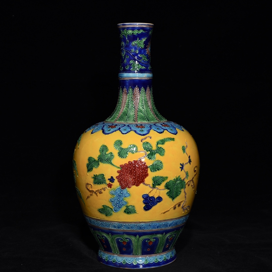 典藏*陶瓷器*花果紋細頸瓶】置物賞物珍藏時代物| paradaabogados.com
