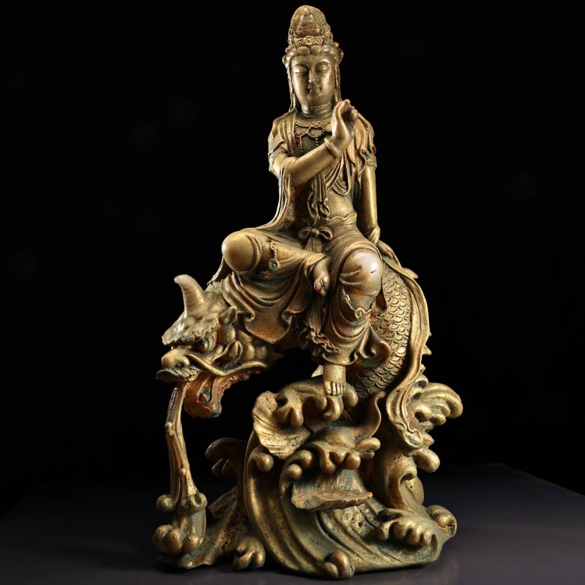 典藏*白玉*細密彫*御龍觀音】収蔵品 貴重物品 古美術品 稀少珍蔵品-