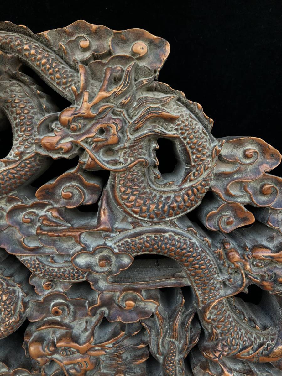 典藏*黄楊木細作*九龍戲寶】置物 古賞物 古美術品 家族珍蔵品
