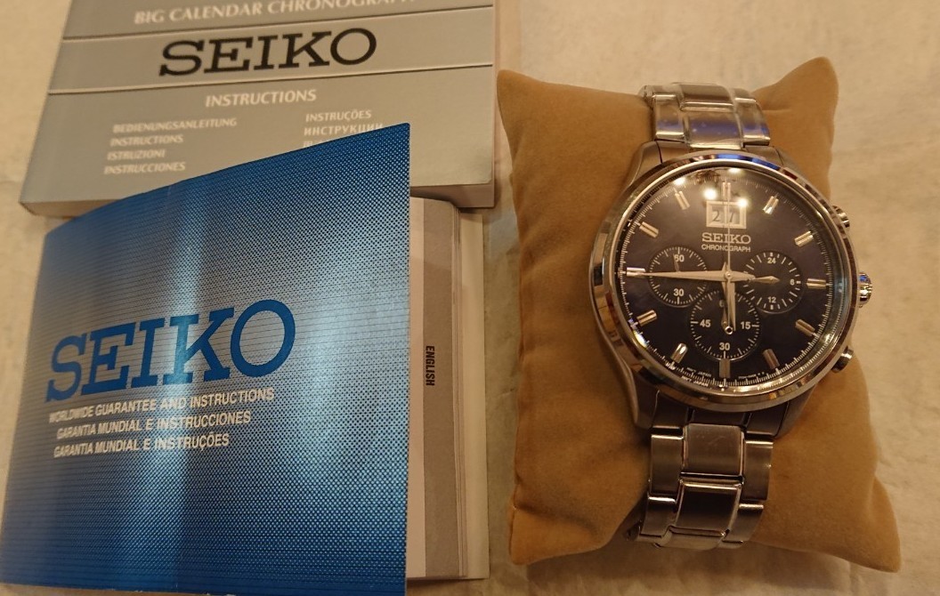 SEIKO  セイコー メンズ腕時計10気圧防水 クロノグラフ ウォーク メタルベルト 海外モデル 並行輸入品