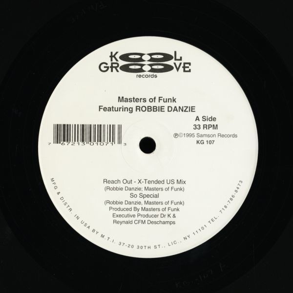 試聴 Masters Of Funk Featuring Robbie Danzie - Reach Out [12inch] Kool Groove Records US 1995 House_画像1