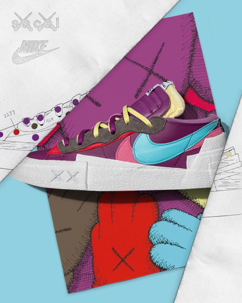 KAWS sacai Nike Blazer Low PurpleDusk 29 ナイキ カウズ サカイ パープルダスク