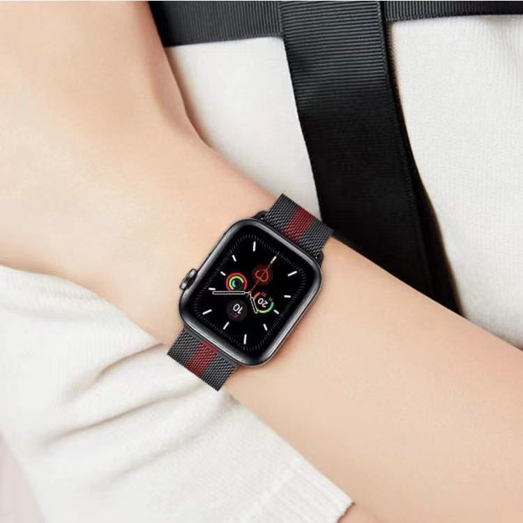アップルウォッチバンド Apple Watch ベルト ステンレス製 金属バンド42/44/45mm 2本