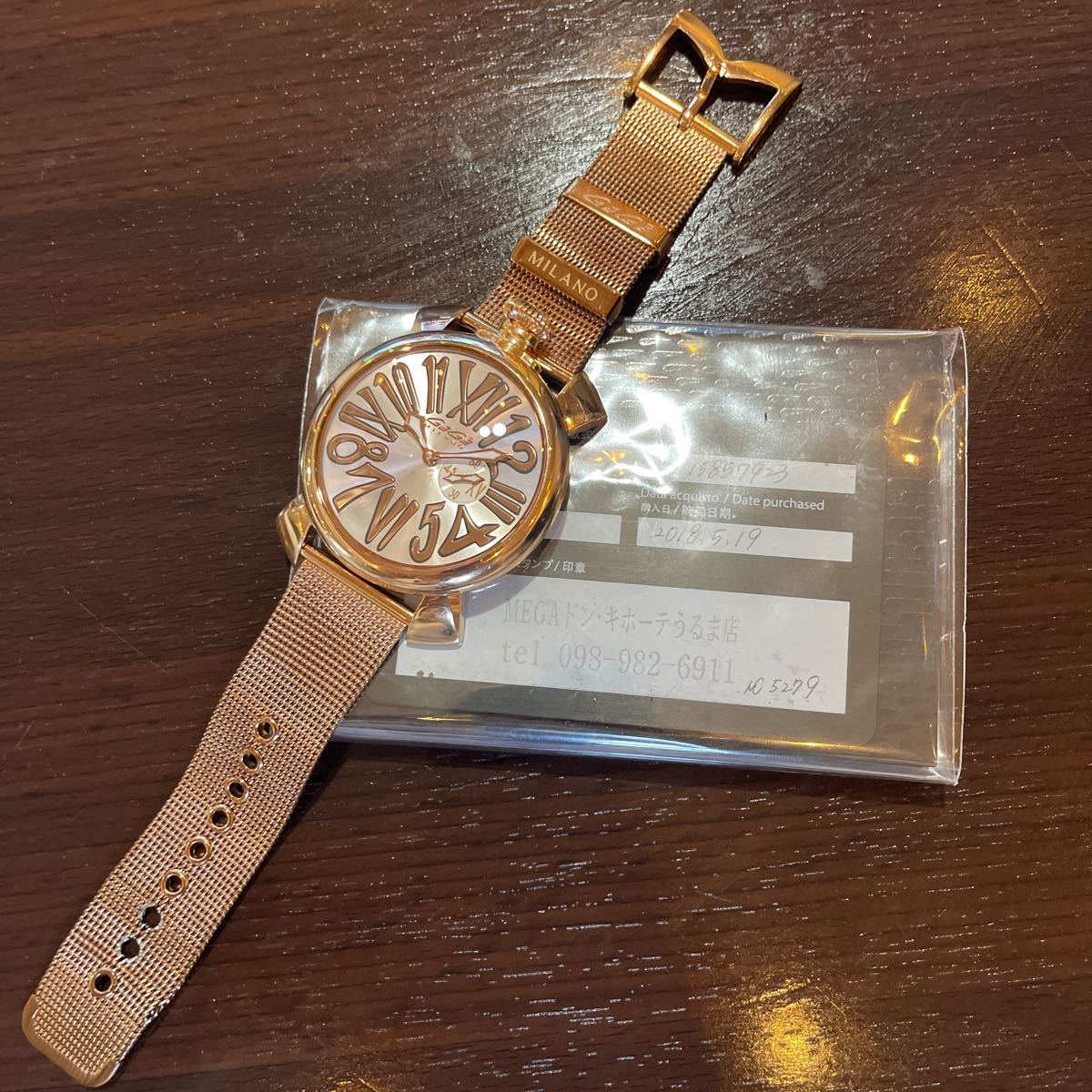 GaGa MILANO ガガミラノ 46mm クォーツ ゴールドカラー 可動品 GaGa MILANO ガガミラノ 46mm クォーツ ゴールドカラー 可動品