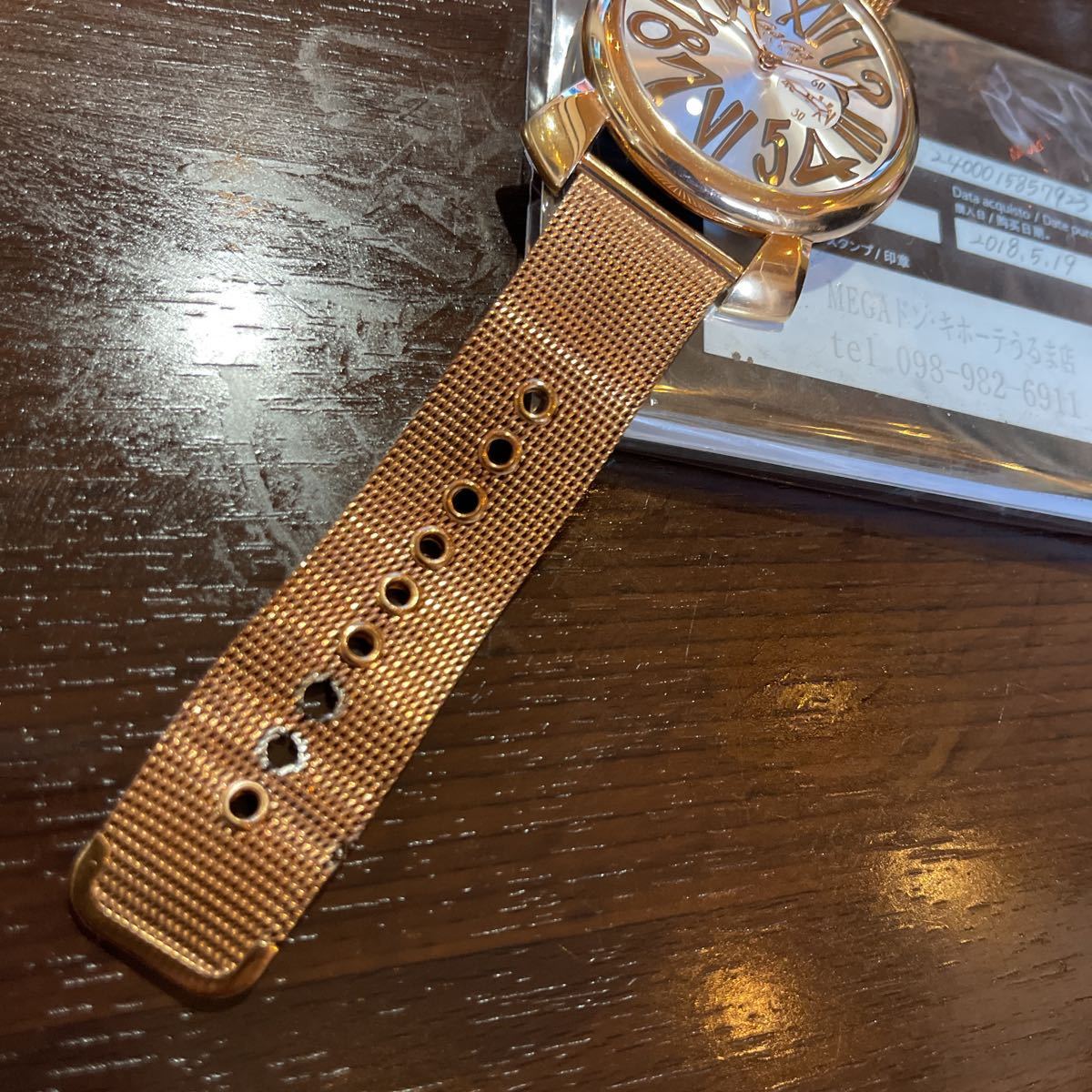 GaGa MILANO ガガミラノ 46mm クォーツ ゴールドカラー 可動品 GaGa MILANO ガガミラノ 46mm クォーツ ゴールドカラー 可動品