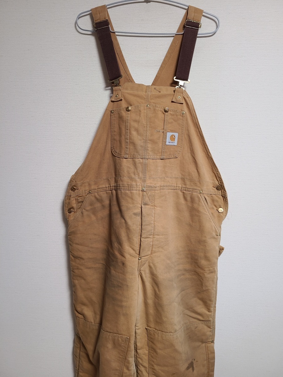 希少サイズ 90s カーハート Carhartt サロペット オーバーオール オールインワン 裏地 キルティング 大きいサイズ