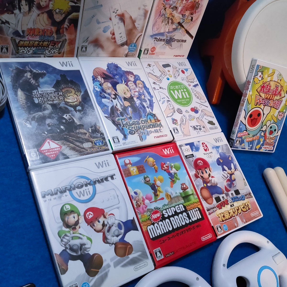 任天堂Wii 4人 ハンドル 本体 マリオカート 太鼓の達人  NARUTO