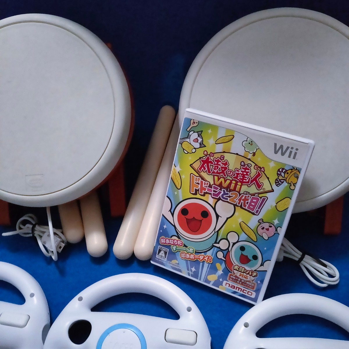 任天堂Wii 4人 ハンドル 本体 マリオカート 太鼓の達人 カラフルリモコン マリオカート スーパーマリオギャラクシー