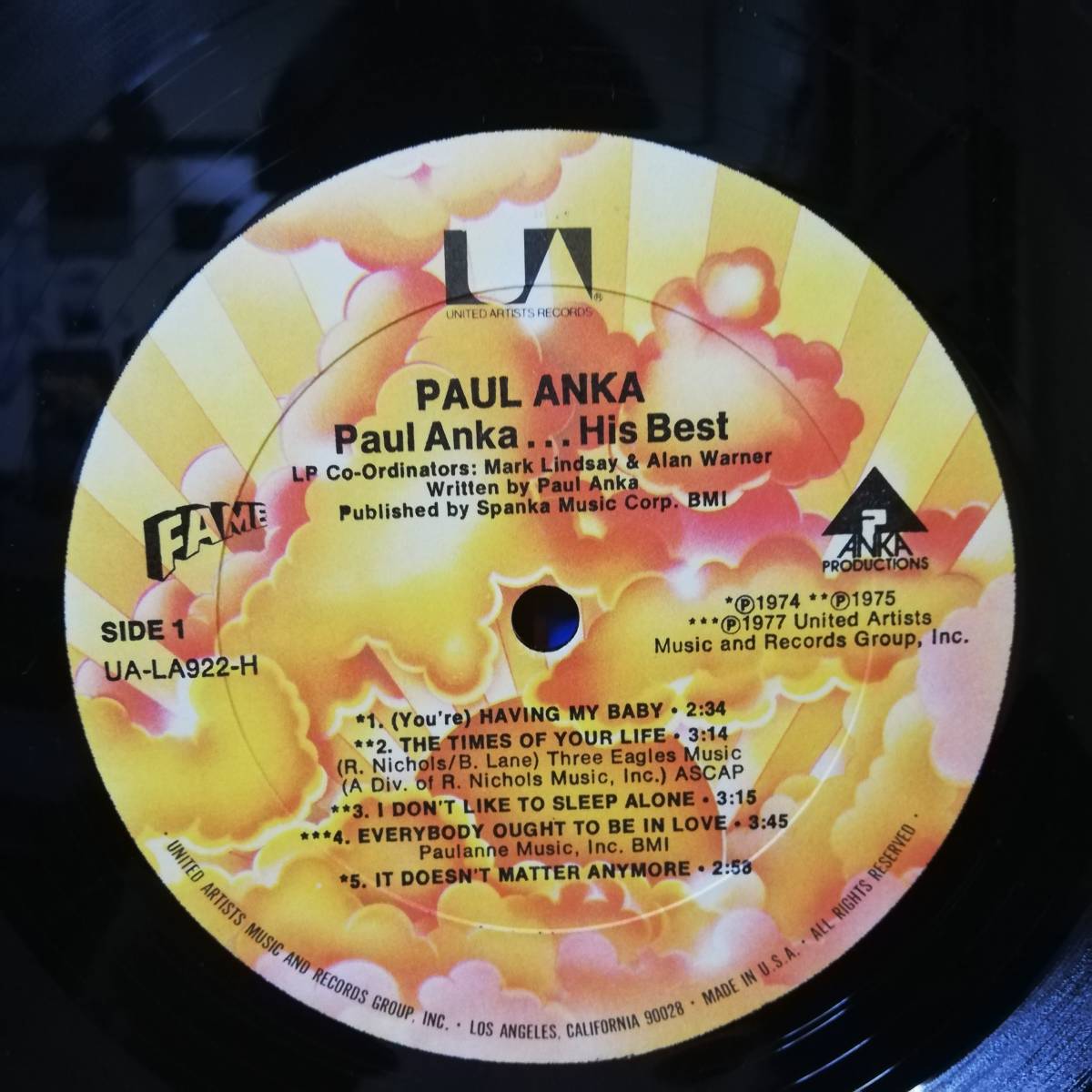 【LP】ORIGINAL - Paul Anka Paul Anka ... His Best - UA-LA922-H - *15_画像3