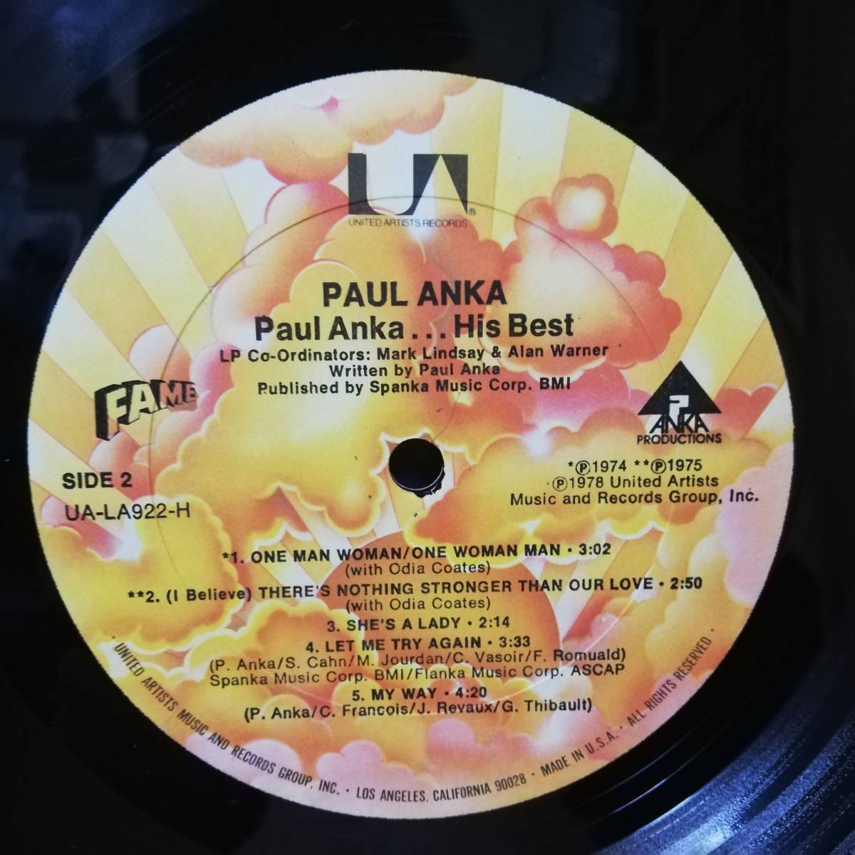 【LP】ORIGINAL - Paul Anka Paul Anka ... His Best - UA-LA922-H - *15_画像4