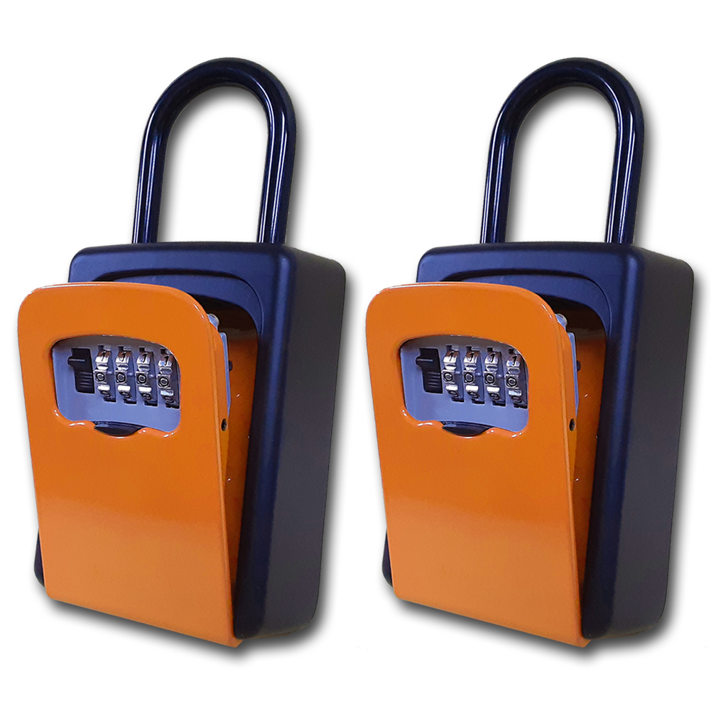 【2個セット】キーボックス セキュリティキーボックス 鍵共有 屋外 鍵収納ボックス ダイヤル式 防水 暗証番号 盗難防止 侵入対策 オレンジの画像7