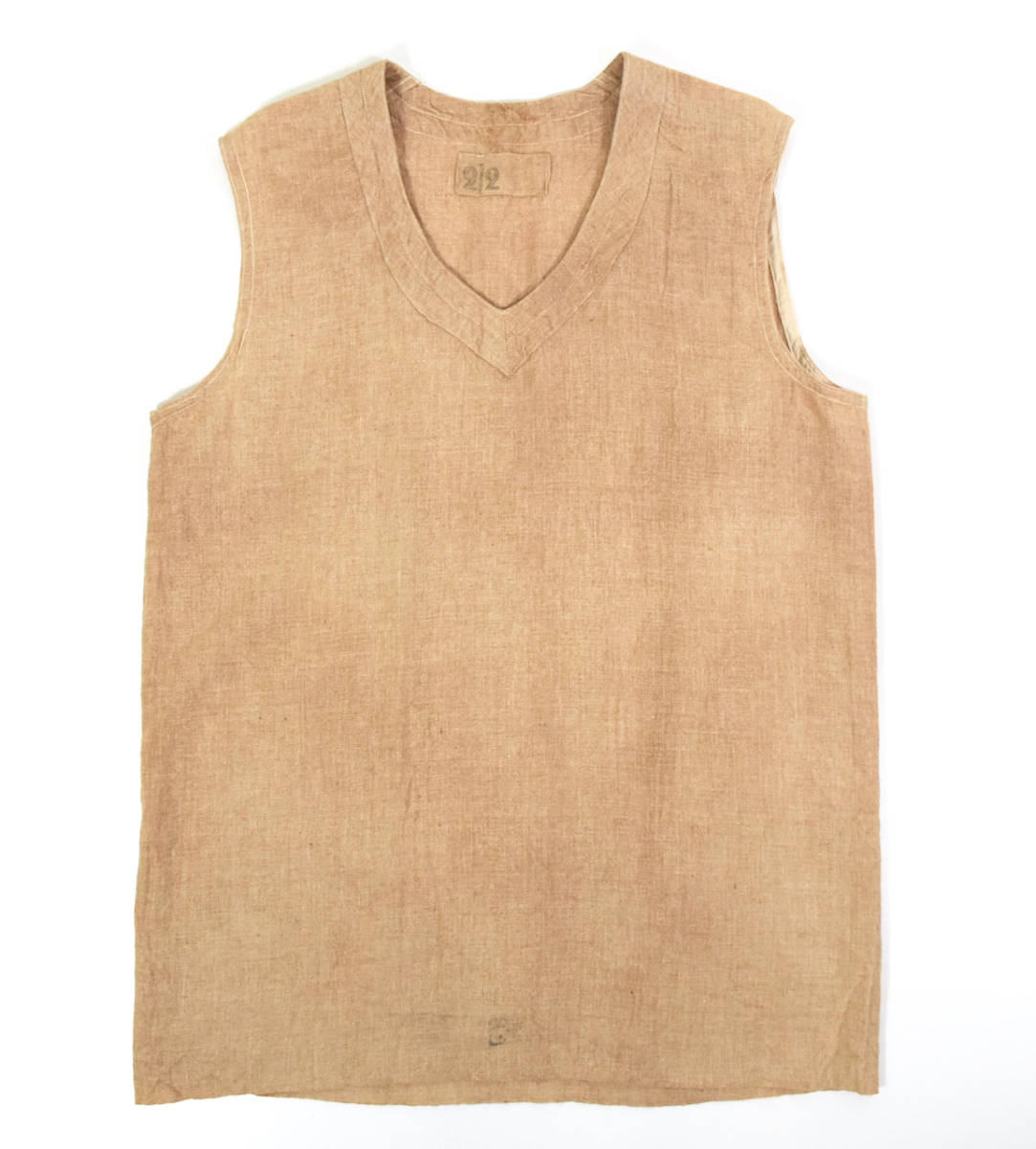 1950s French military vest M～L Beige ヴィンテージベスト 麻 ミリタリー フランス軍