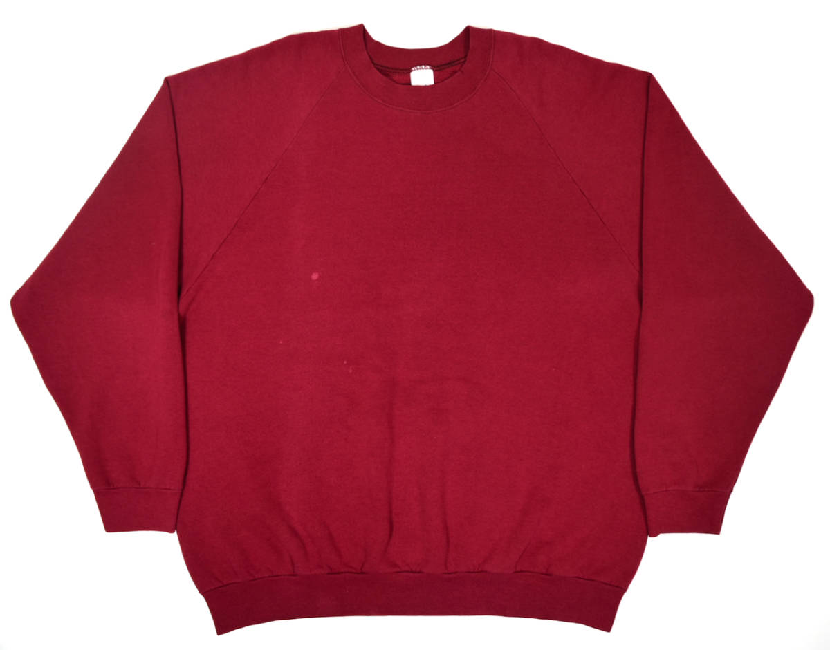 希少XXXLサイズ USA製 1980s FRUIT OF THE ROOM Sweat shirts Wine red ヴィンテージフルーツオブザルーム スウェットシャツ ワインレッド_画像1