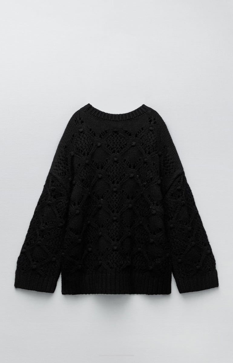 完売商品 新品タグ付 ZARA ポンポンニットケープセーター 完売商品 新品タグ付 ZARA ポンポンニットケープセーター