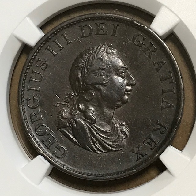 イギリス 車輪銭（2枚）2ペンス銅貨/1ペニー銅貨（ジョージ3世）1797年-