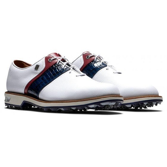 新品未使用！FootJoy Premiere Series - Packard Shoes (White/Navy/Red)　9.5（27.5cm）Wide