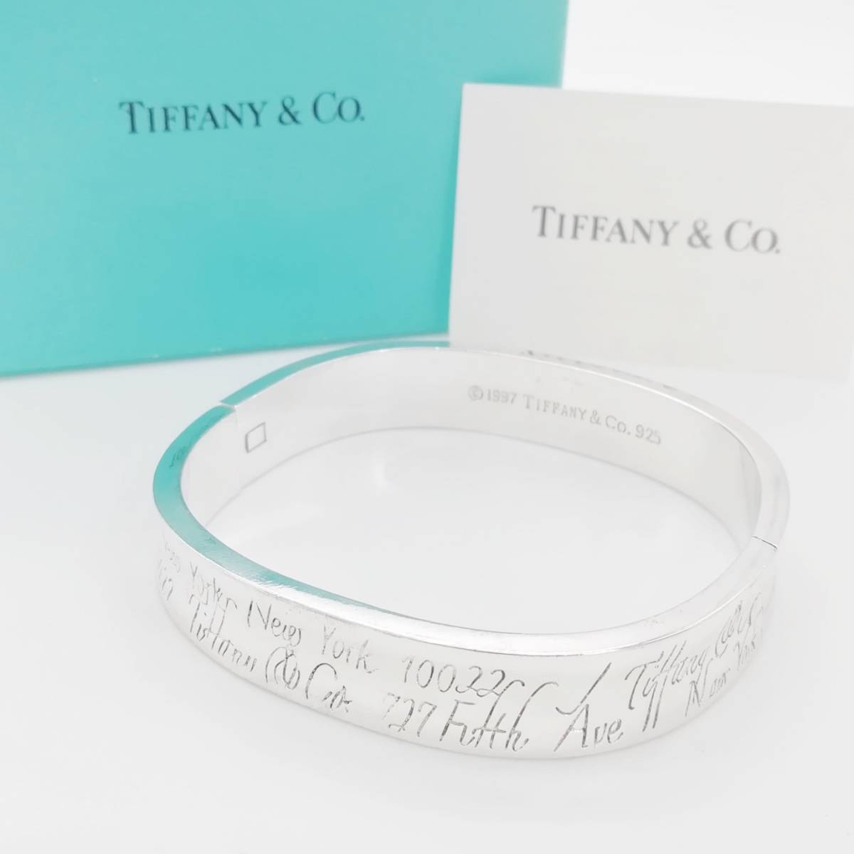 Чрезвычайно редкие товары Tiffany &amp; Co. Tiffany Notes Silver Bangle SV925 YY68