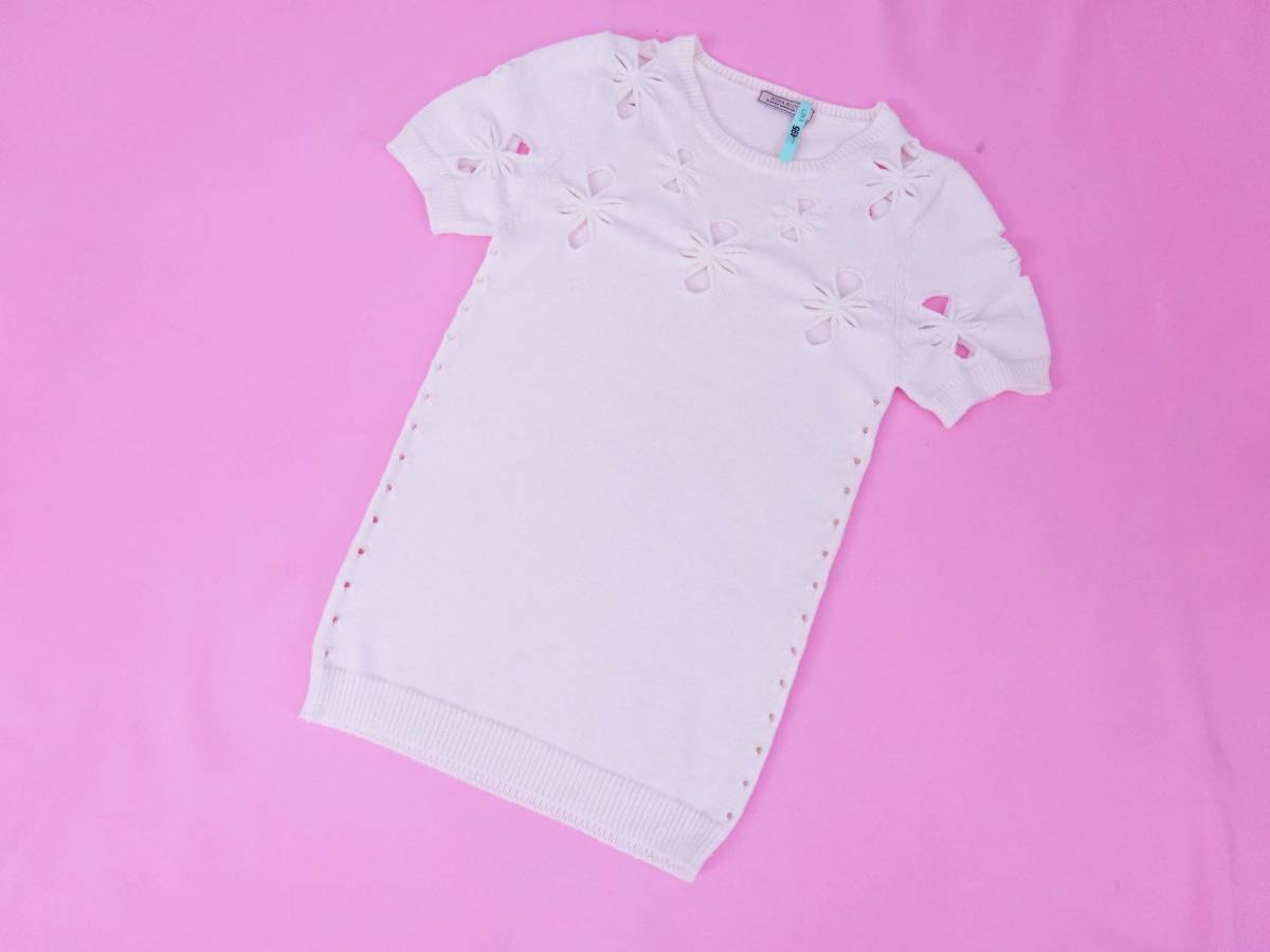 【気質アップ】 NINA ニナリッチ カットワークフラワー ニット ホワイト RICCI 女性用 【気質アップ】 NINA ニナリッチ カットワークフラワー ニット ホワイト RICCI 女性用