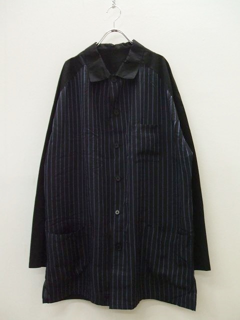印象のデザイン Yamamoto Yohji 1-0927M♪ HH-B08-800 F85048 ヨウジヤマモト サイズ1 ブルー ブラック ストライプシャツ 製品染め 長袖シャツ 印象のデザイン Yamamoto Yohji 1-0927M♪ HH-B08-800 F85048 ヨウジヤマモト サイズ1 ブルー ブラック ストライプシャツ 製品染め 長袖シャツ
