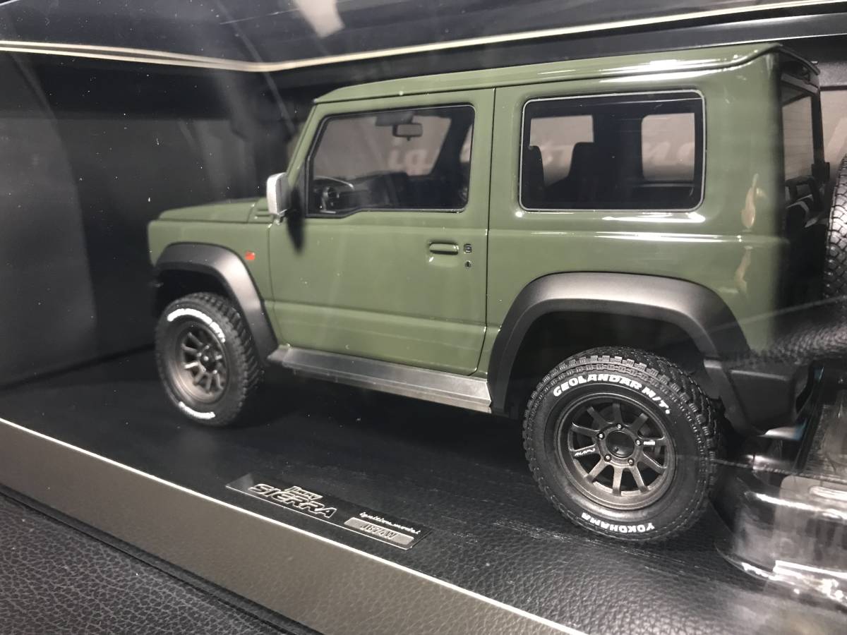 イグニッションモデル 1/18 スズキ ジムニー シエラ JC JB74W ジャングル グリーン リフトアップ レイズ 16インチ 【送料無料即決】