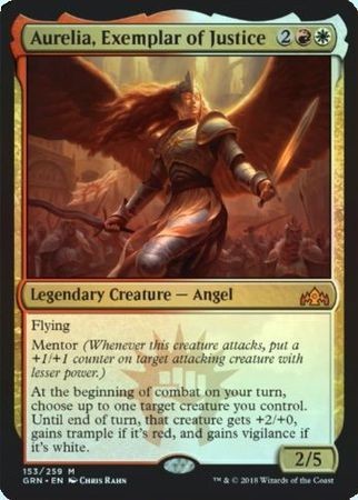 え金Foil 正義の模範、オレリア 1枚（4枚在庫x 英 良品 GRN）/Aurelia, Exemplar of Justice（MTG /ラヴニカのギルド/Guilds of Ravnica/）_画像1