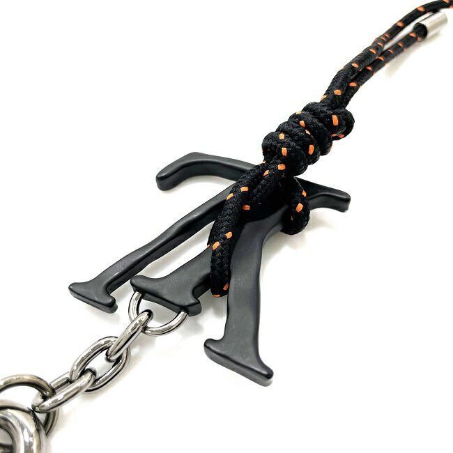  Louis Vuitton key holder porutokre Shape rope silver black orange MP2617 beautiful goods metal 