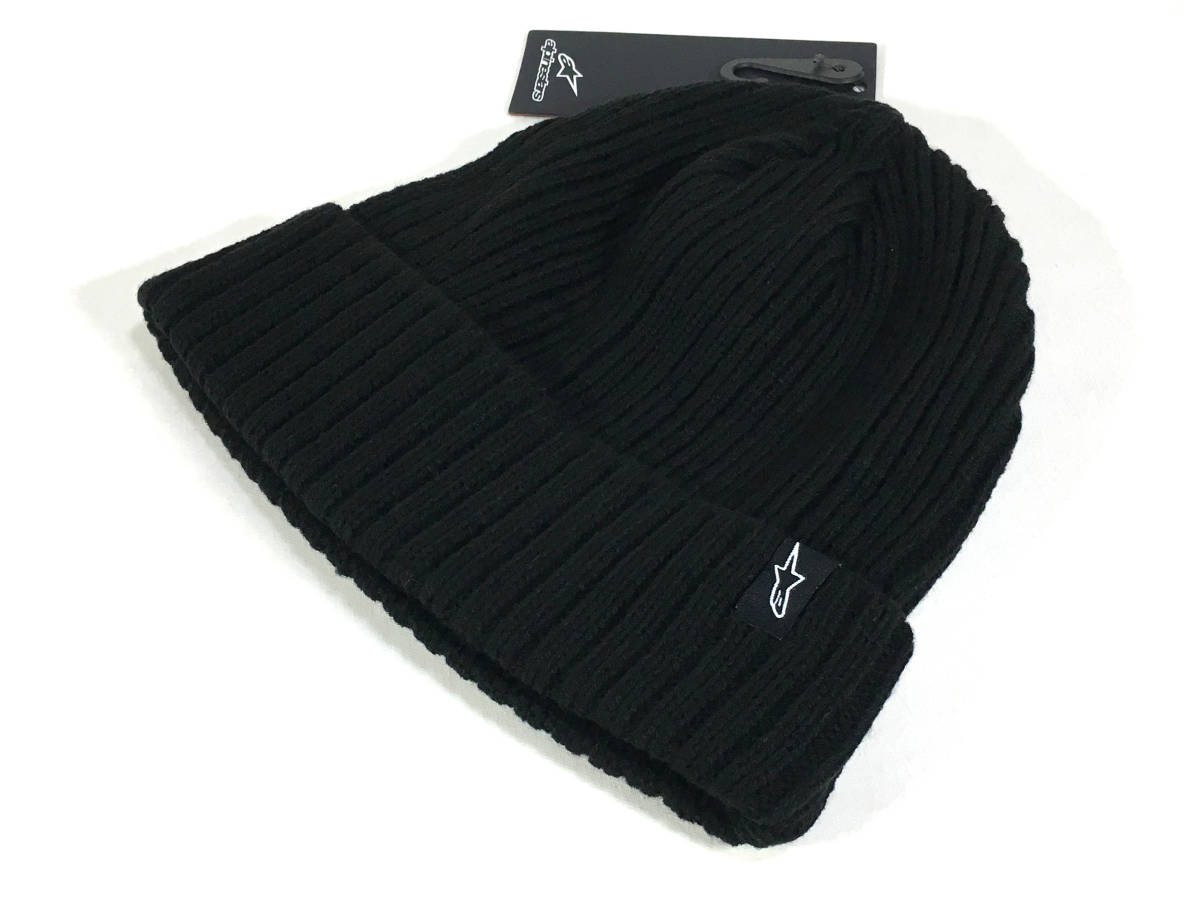 アルパインスターズ 公式 正規品 ニットキャップ ニット帽 帽子 ハット ビーニー エンブレム ロゴ マーク ブラック 黒 公式品 オフィシャル_在庫限りとなります。
