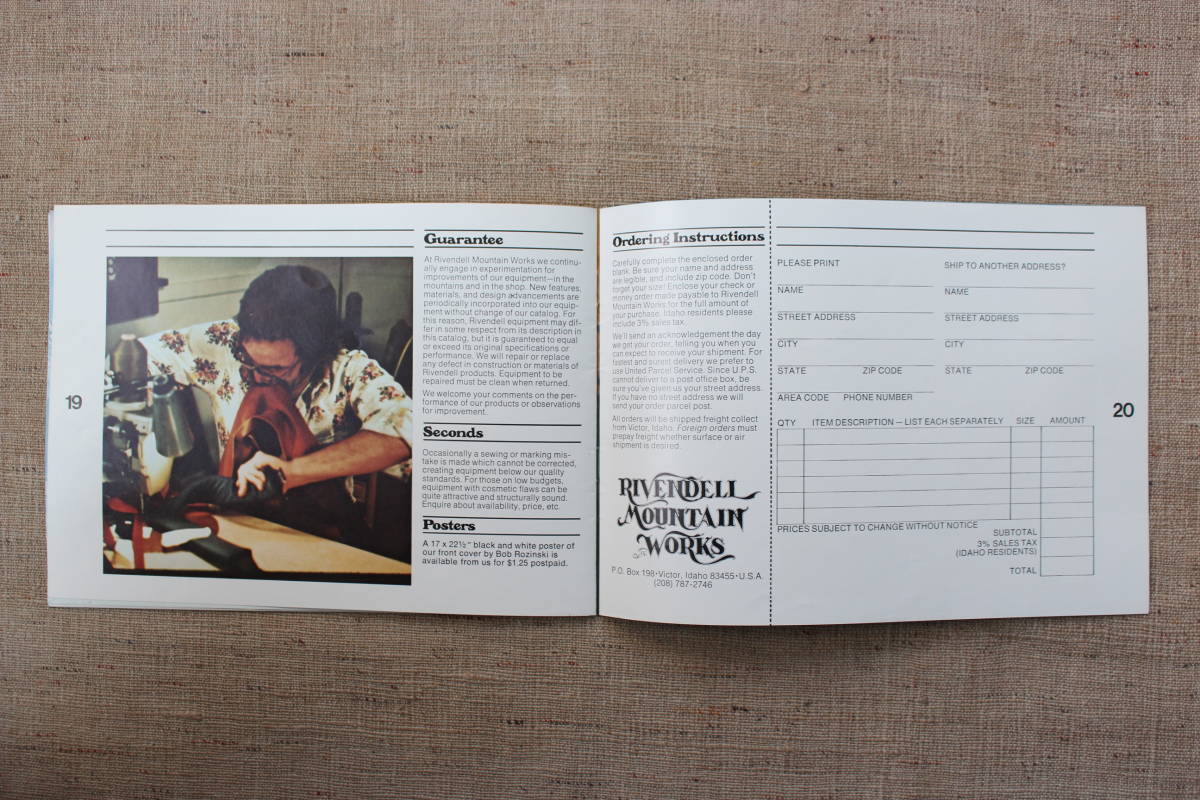 レア 非売品 1970sヴィンテージ Rivendell Mountain Works レア 非売品 1970sヴィンテージ Rivendell Mountain Works