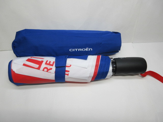* super-rare rare good-looking * Citroen CITROEN* folding umbrella * one touch type * tricolor color * new goods * unused goods * outside fixed form postage 510 jpy **