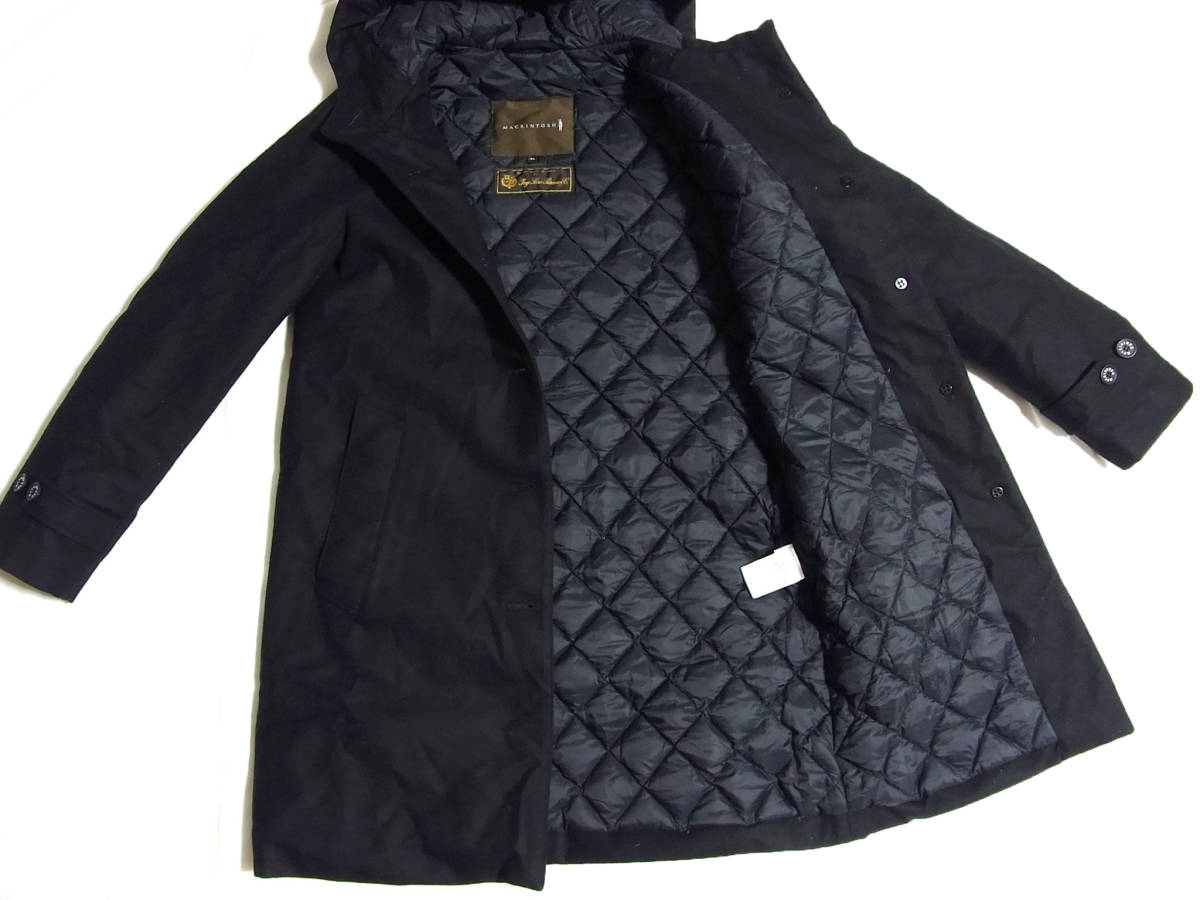 イエナ 別注 マッキントッシュ x ロロピアーナ ウール ダウン コート 34 黒 ブラック IENA MACKINTOSH Loro Piana