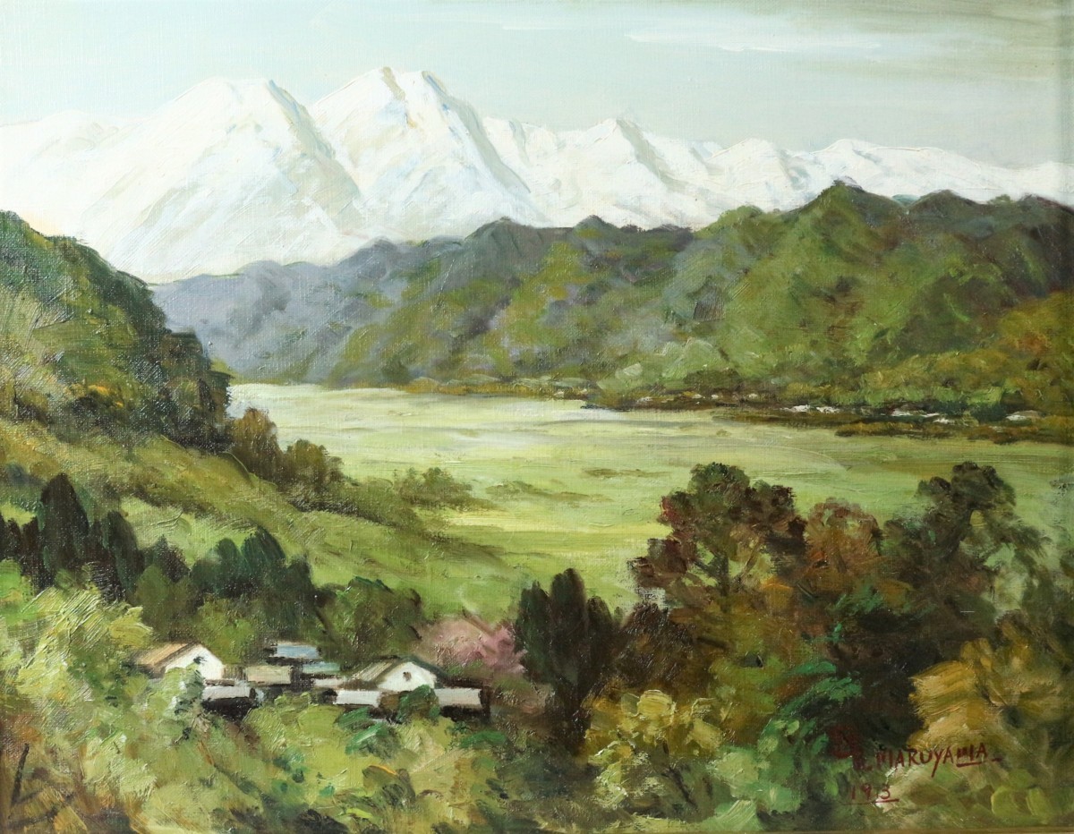 Yahoo!オークション - 丸山晩霞 油彩風景画 「北アルプス連峰 Yahoo!オークション - 丸山晩霞 油彩風景画 「北アルプス連峰
