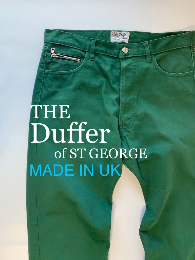 Duffer of ST GEORGE MADEIN UK コットンチノ ワークパンツ ボタンフライ riri zip W ダファー イギリス製  ストレートパンツ DUFFER