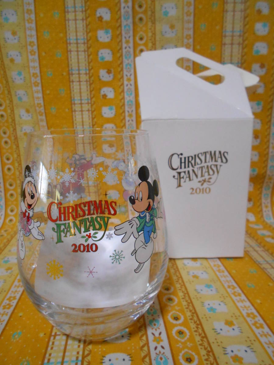 ♪ディズニー新品箱入りアンバサダーホテル10thクリスマスファンタジー2010グラス２個セットミッキー＆ミニーチップ＆デールグーフィー_画像2