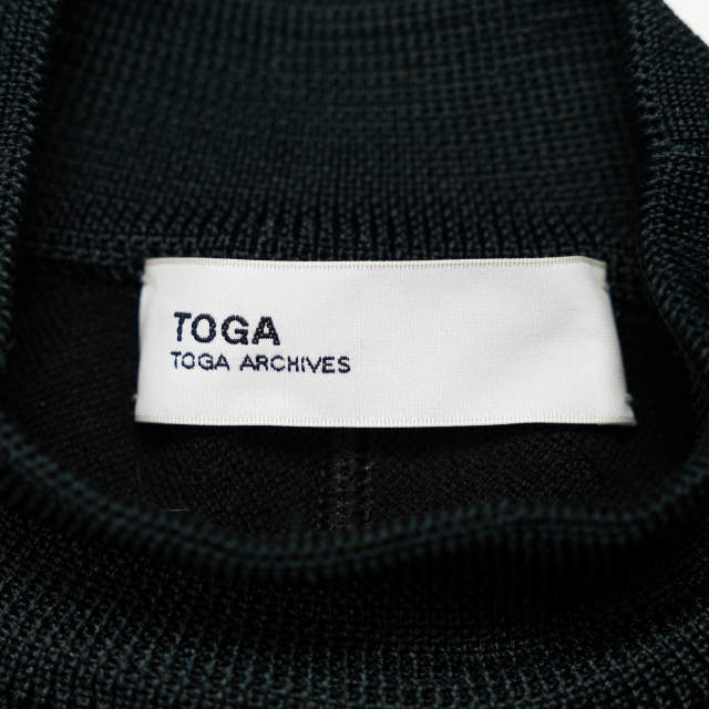 TOGA トーガ 19AW 日本製 Zip Shoulder Jumper ジップショルダーハイネックニット TA92-XN006 36 ダークネイビー セーター トップス g3718_画像3