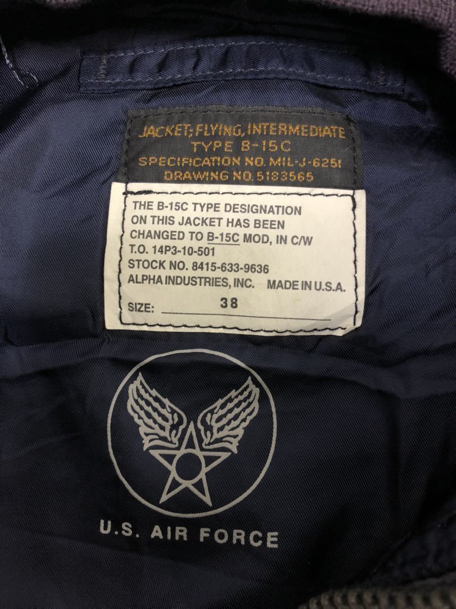 90´ U.S.A.】ALPHA社製 B-15C MOD MIL-J- 購入可能 - educativaosasco