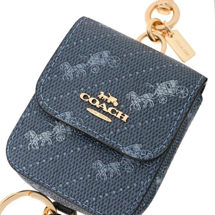 憧れ 新品 未使用 COACH コーチ バッグチャーム パウダー ブルー 財布